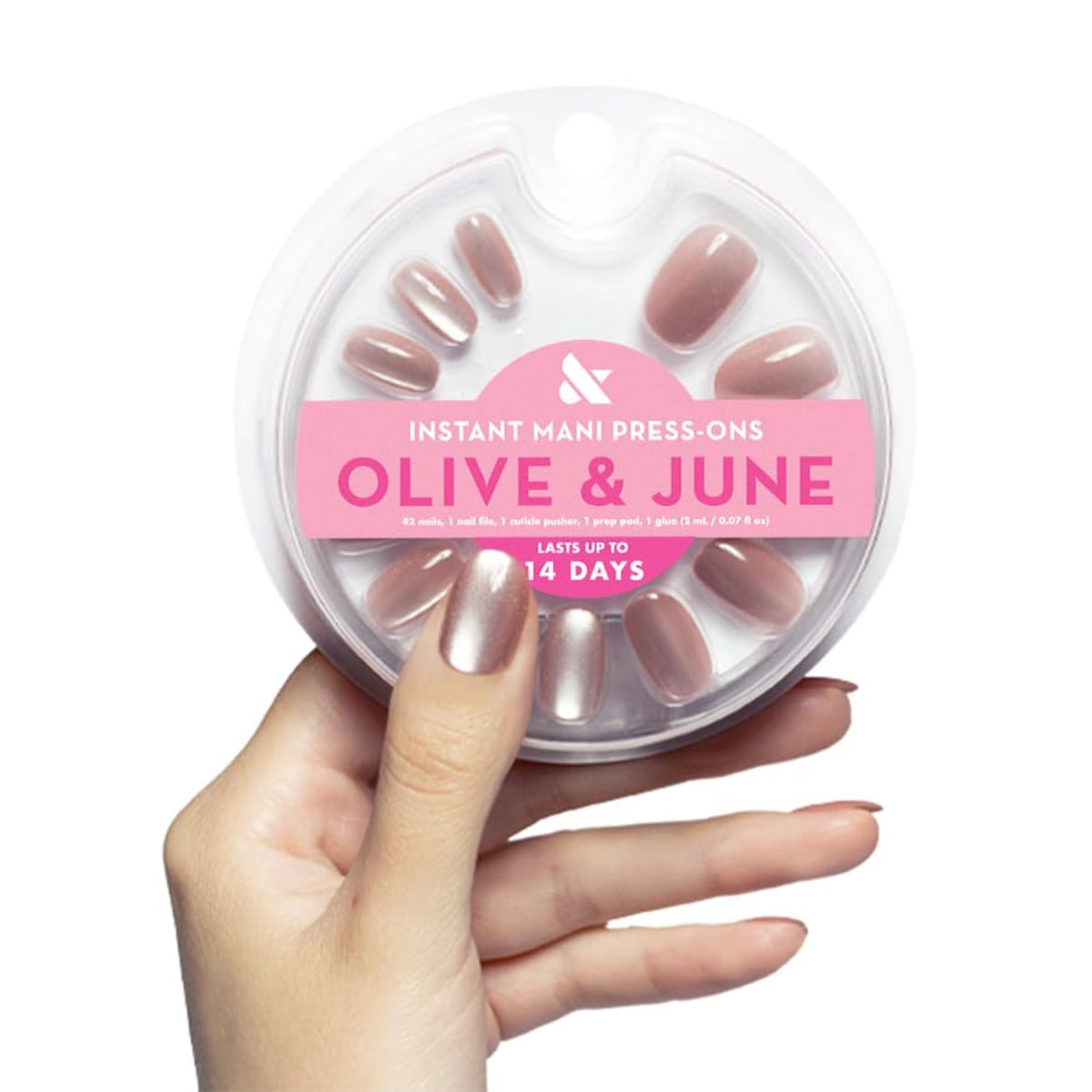 Olive & June Instant Mani Press-On Nails in Dusty Rose Velvet, front view
