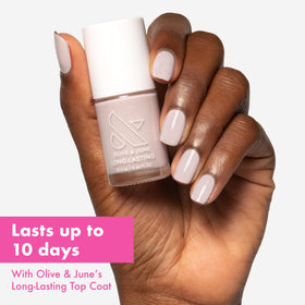 Olive & June Long Lasting Nail Polish Extra Marshmallows wide fan brush