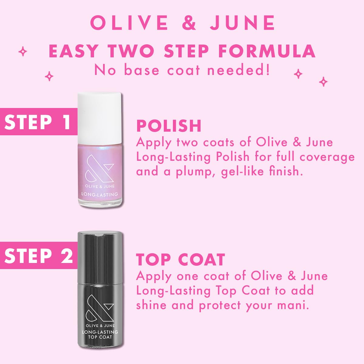 Olive & June Long Lasting Nail Polish Strawberry Scone application process