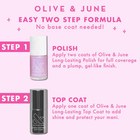 Olive & June Long Lasting Nail Polish Strawberry Scone application process