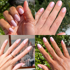 Olive & June Long Lasting Nail Polish Strawberry Scone bottle with top coat