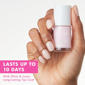 Olive & June Long Lasting Nail Polish Strawberry Scone wide fan brush
