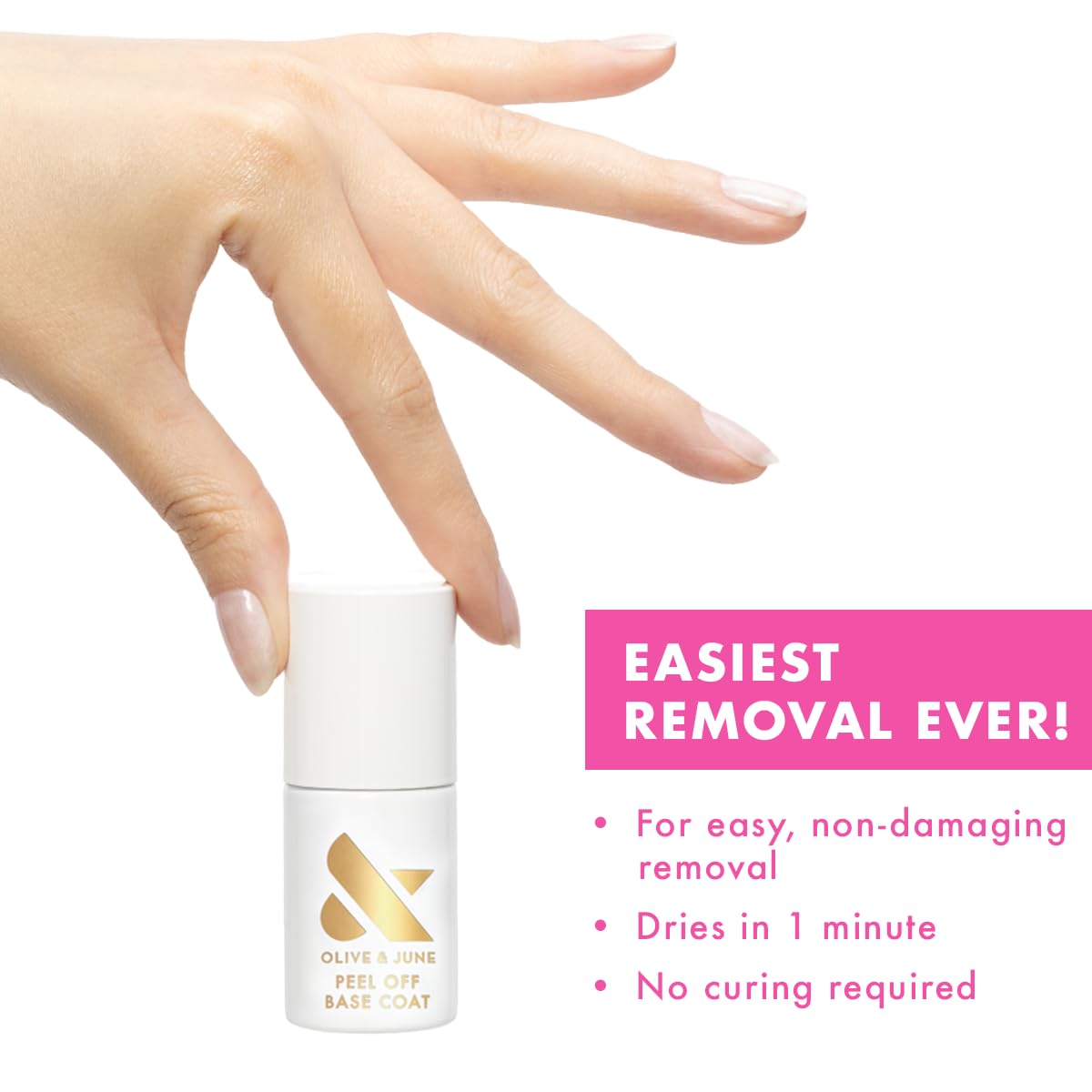 Olive & June Peel Off Base Coat application process