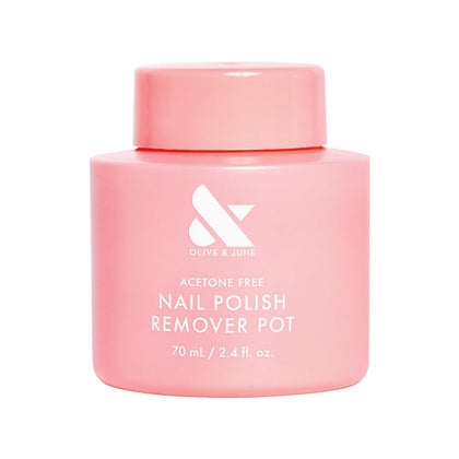 Olive & June Polish Remover Pot front view with sponge lid