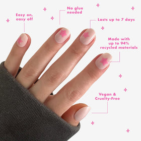 Olive & June Super Stick Press-On Nails application process