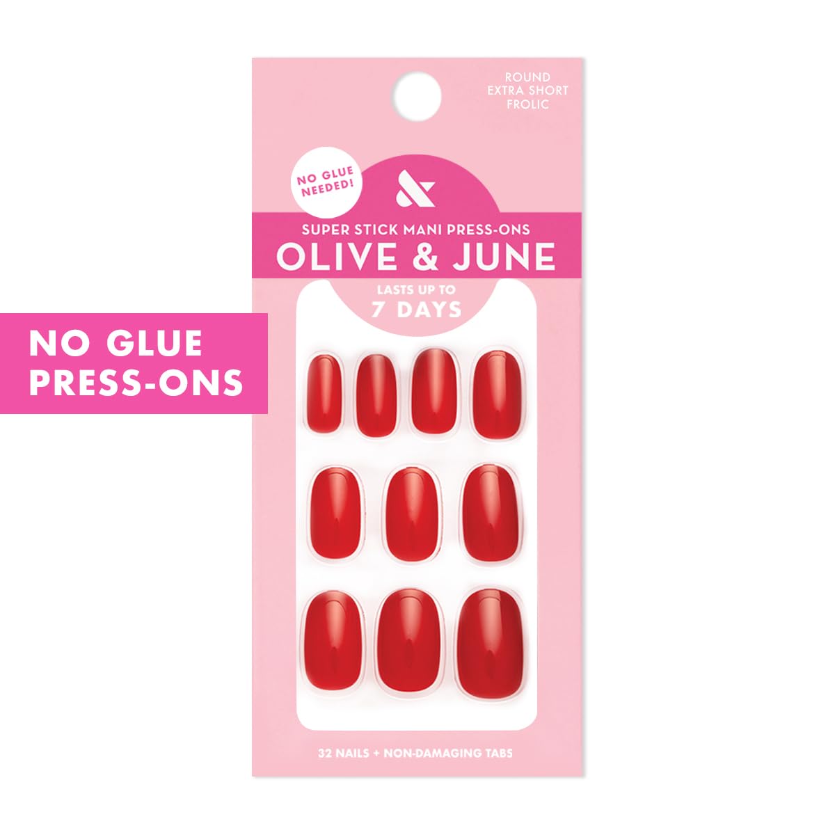 Olive & June Super Stick Press-On Nails Lollipop side view