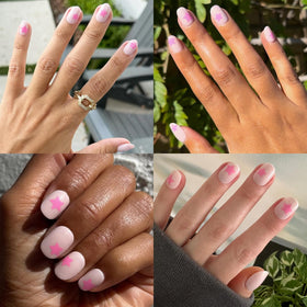 Olive & June Super Stick Press-On Nails on a hand
