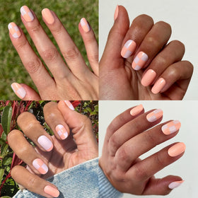 Olive & June Super Stick Press-On Nails Sherbert Checker Party side view