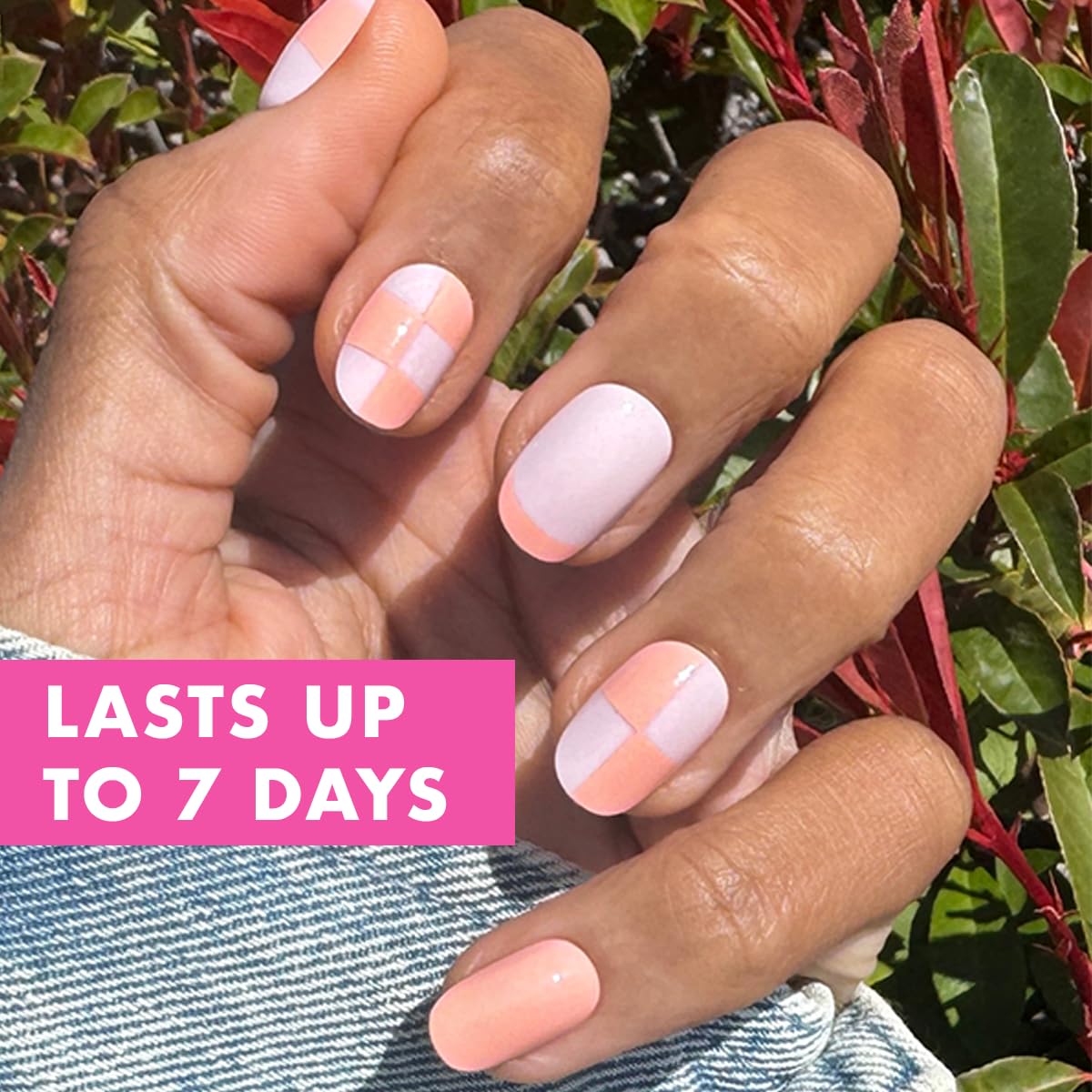 Olive & June Super Stick Press-On Nails Sherbert Checker Party with included accessories