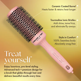 Olivia Garden Ceramic + Ion Round Brush ergonomic grip close-up
