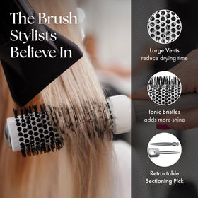 Olivia Garden Ceramic + Ion Round Thermal Hair Brush handle close-up