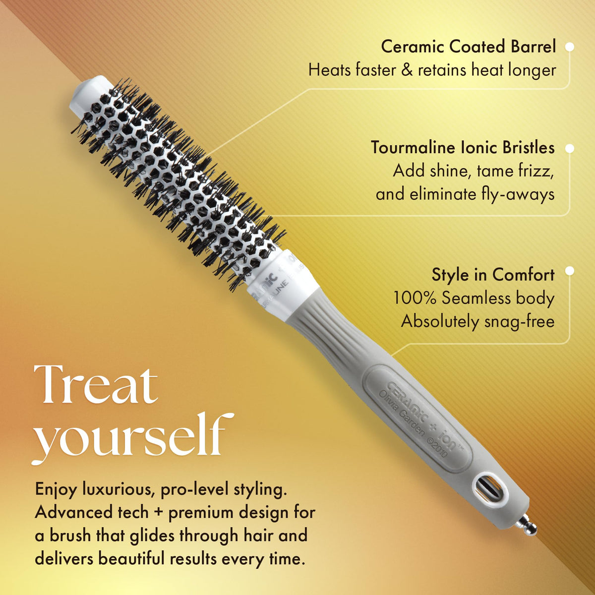 Olivia Garden Ceramic + Ion Round Thermal Hair Brush vented barrel