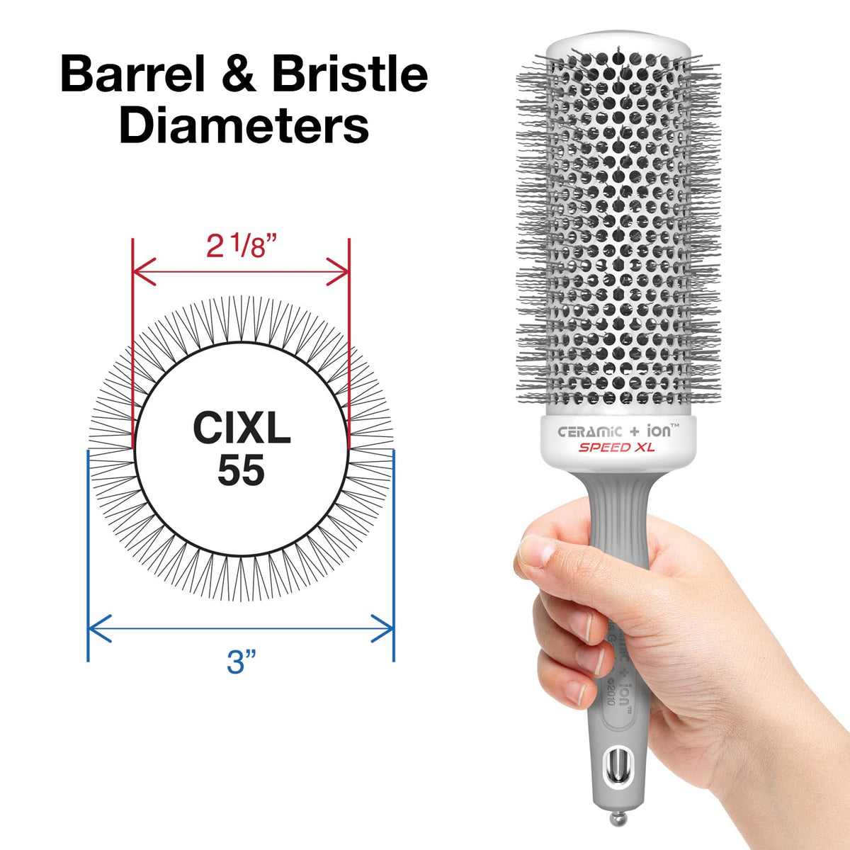 Olivia Garden Ceramic + Ion Speed XL Thermal Hair Brush side view