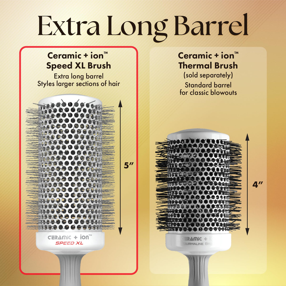 Olivia Garden Ceramic + Ion Speed XL Thermal Hair Brush with retractable sectioning pick