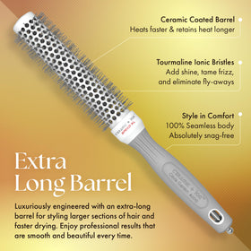 Olivia Garden hair brush in use on thick hair