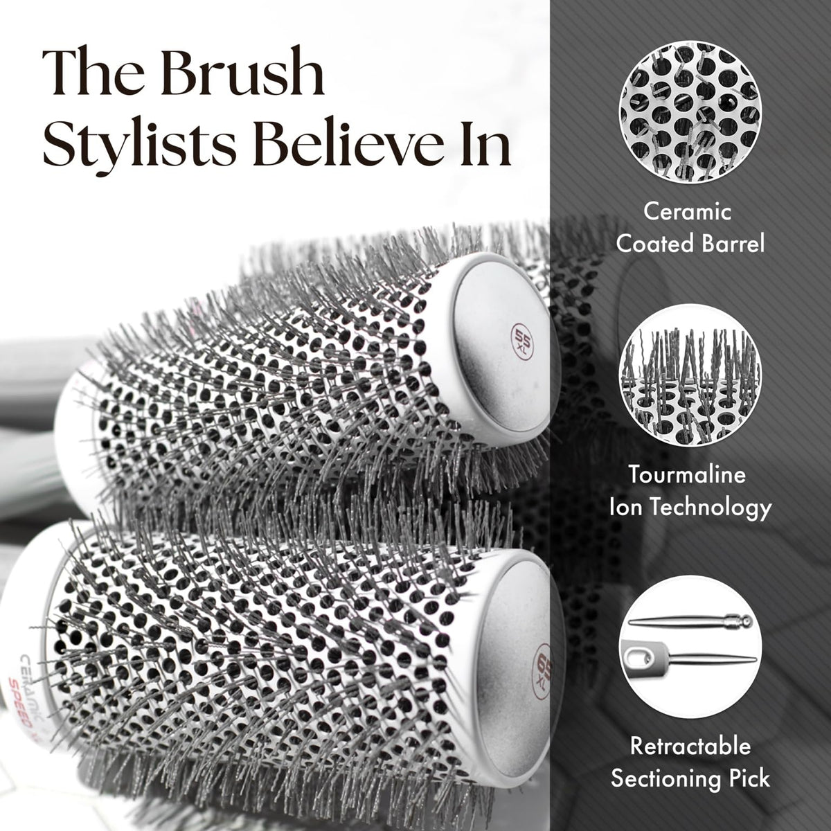 Olivia Garden hair brush side view