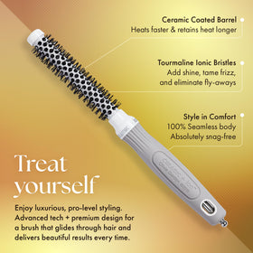 Olivia Garden hair brush side view showing ergonomic grip