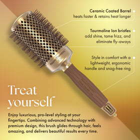 Olivia Garden NanoThermic Round Brush 2 1/8" ergonomic handle close-up