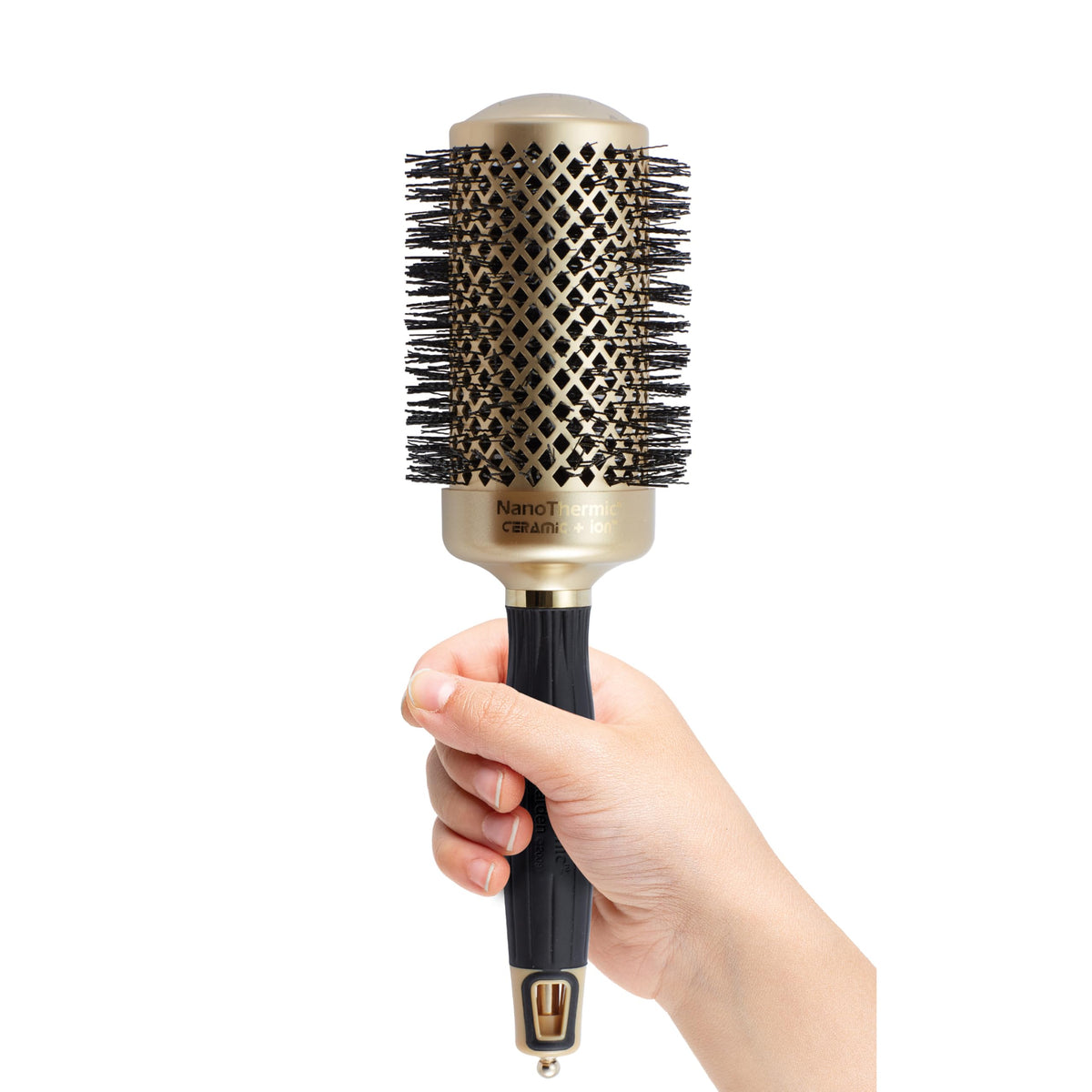 Olivia Garden NanoThermic Round Brush 2 1/8" showing barrel and bristles