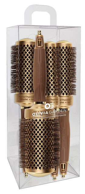 Olivia Garden NanoThermic round brush front view with ceramic barrel