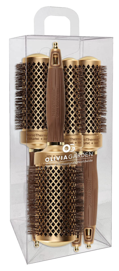 Olivia Garden NanoThermic round brush front view with ceramic barrel