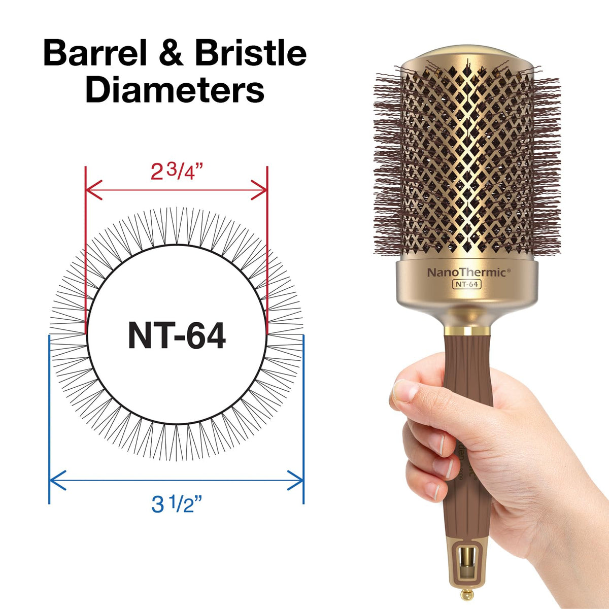 Olivia Garden NanoThermic Round Brush NT-64 side view