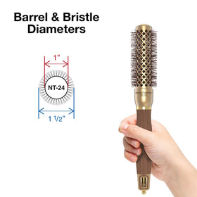 Olivia Garden NanoThermic Round Brush showing barrel and bristles