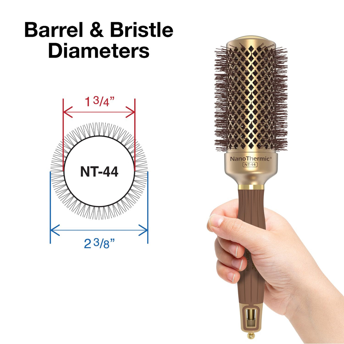 Olivia Garden NanoThermic Round Brush showing ergonomic handle