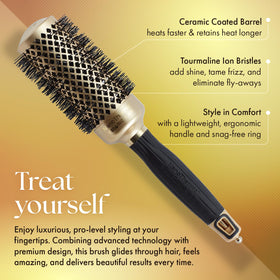 Olivia Garden NanoThermic Round Brush with retractable sectioning pick