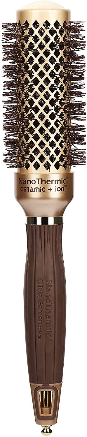 Olivia Garden NanoThermic round hair brush front view with ceramic barrel