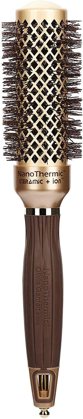 Olivia Garden NanoThermic round hair brush front view with ceramic barrel