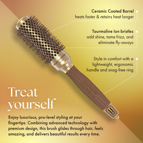 Olivia Garden NanoThermic round hair brush with retractable sectioning pick