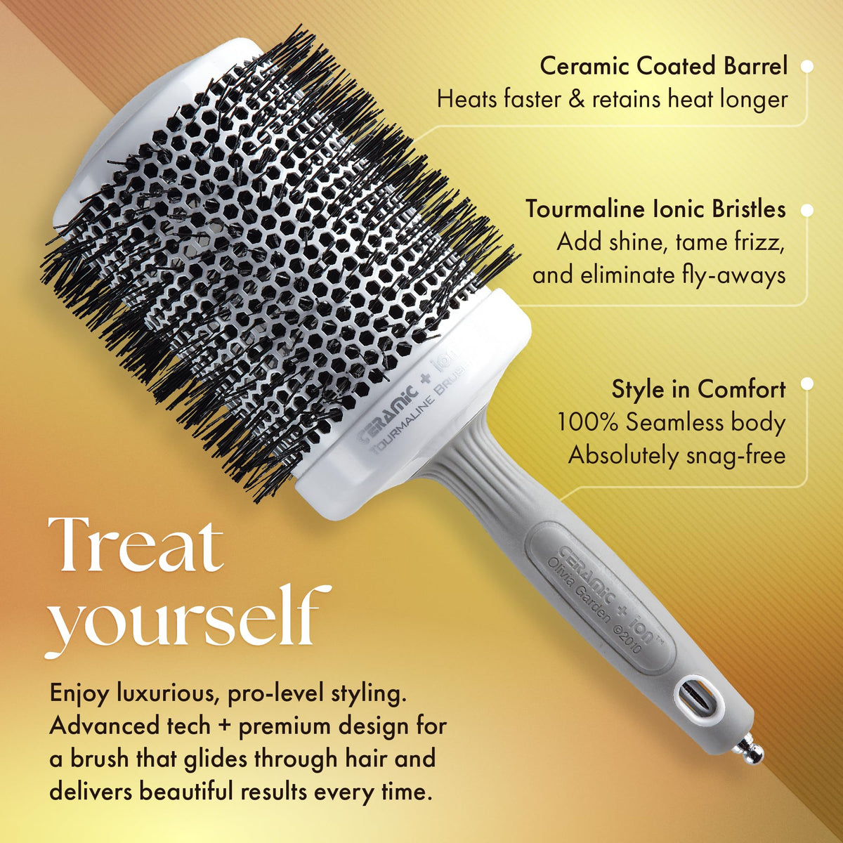Olivia Garden Round Thermal Hair Brush side view