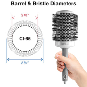 Olivia Garden Round Thermal Hair Brush side view showing large holes
