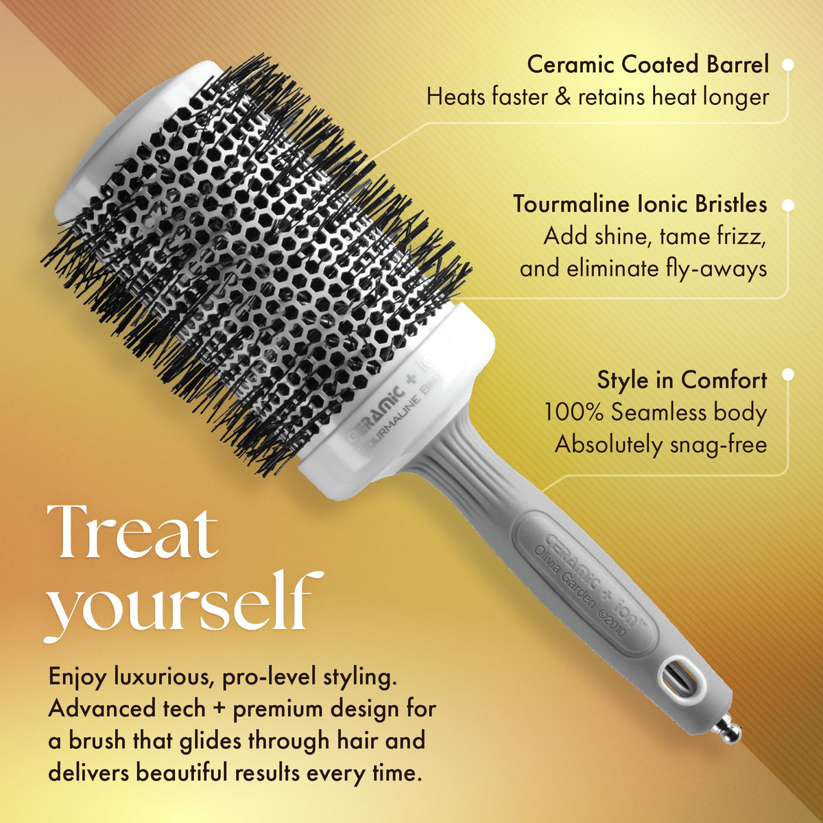 Olivia Garden Round Thermal Hair Brush with vented design for airflow