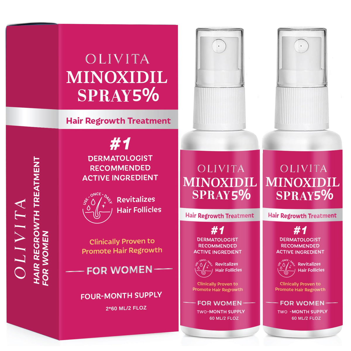 OLIVITA 5% Minoxidil Spray for Women front view