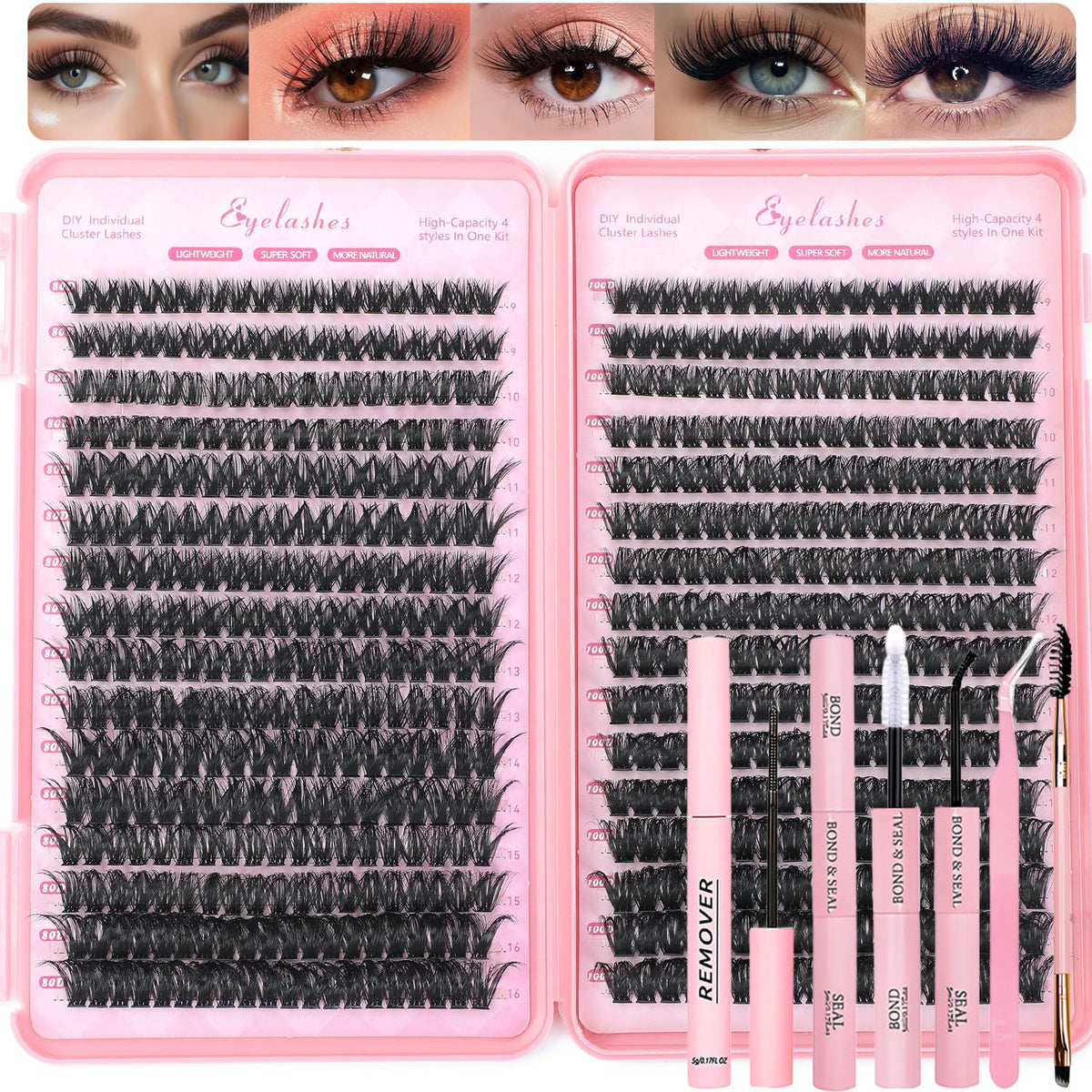 OLLAVO Lash Clusters Kit 640 Pcs packaging front view