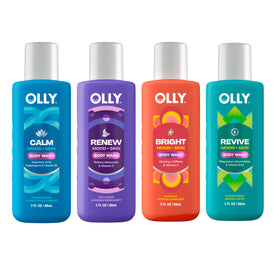OLLIE Body Wash Mixed Pack front view with four bottles