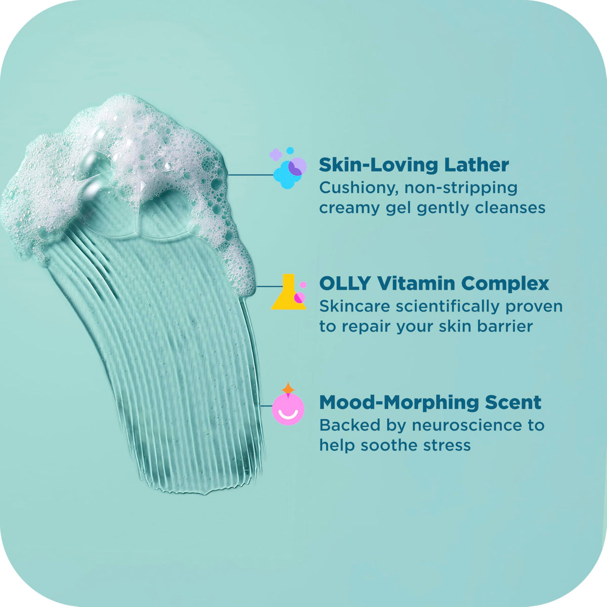 OLLIE Body Wash Mixed Pack packaging with all four scents