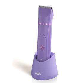 OLOV Electric Body Hair Trimmer front view, bright purple