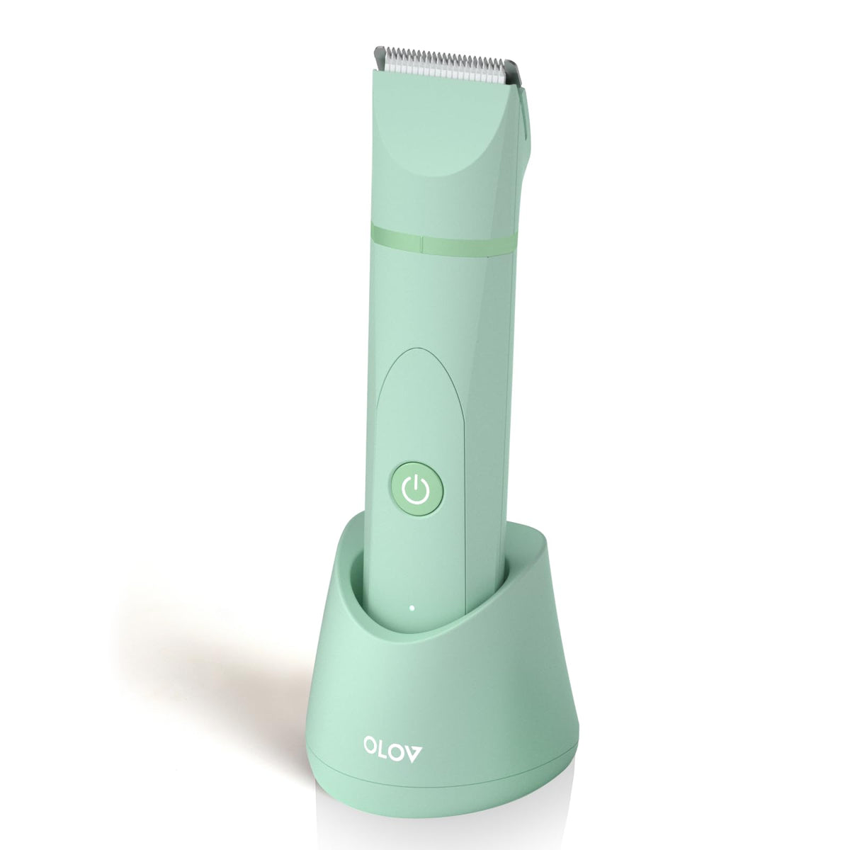 OLOV Electric Body Hair Trimmer front view with ceramic blade