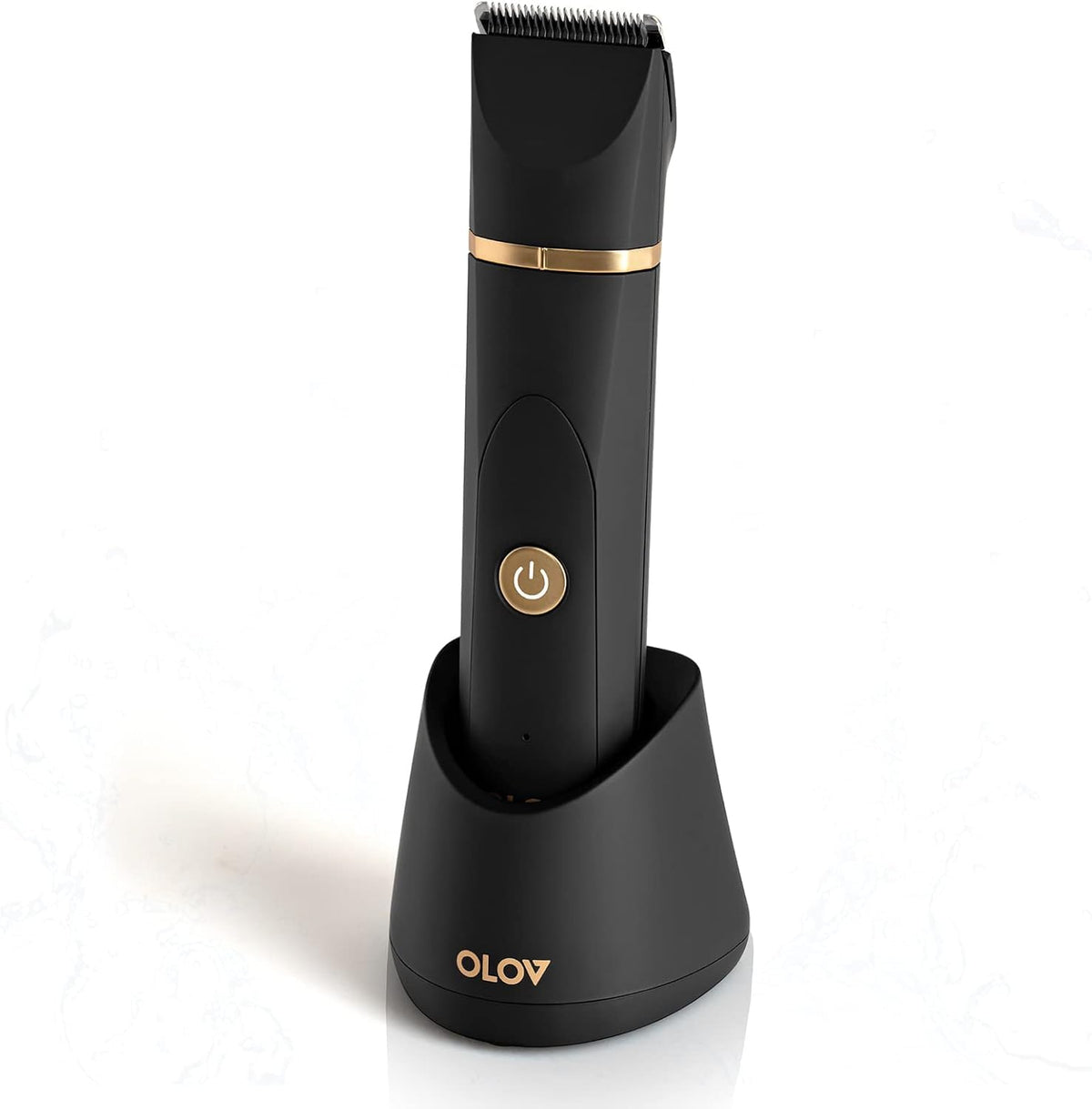 OLOV Electric Body Hair Trimmer front view with ceramic blades