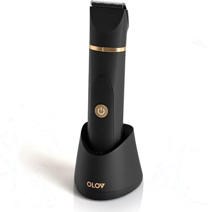 OLOV Electric Body Hair Trimmer front view with ceramic blades