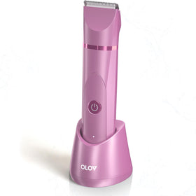OLOV Electric Body Hair Trimmer front view with pink finish