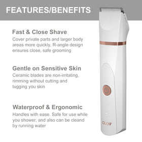 OLOV Electric Body Hair Trimmer in use on body hair