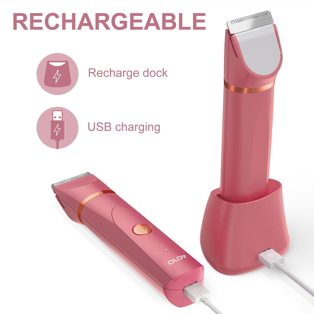 OLOV Electric Body Hair Trimmer packaging display