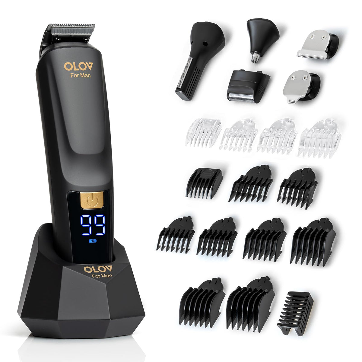 OLOV For Man Beard Trimmer 21-piece grooming kit front view