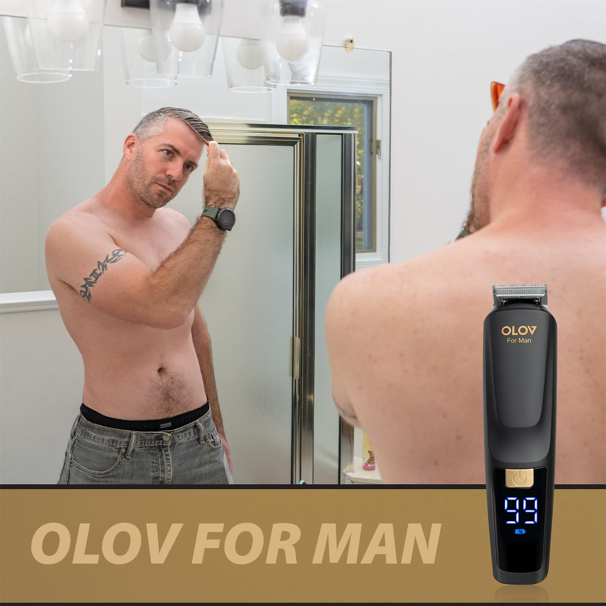 OLOV For Man Beard Trimmer complete grooming kit packaging