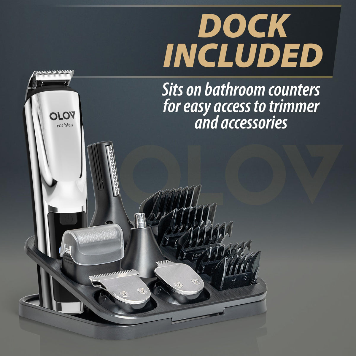 OLOV For Man Beard Trimmer in use on beard