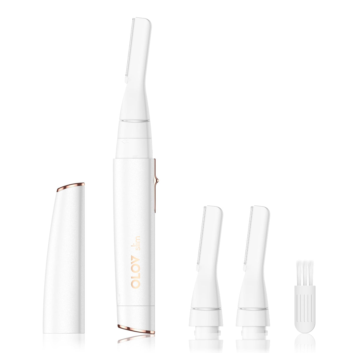 OLOV slim Facial Hair Removal Trimmer front view in white